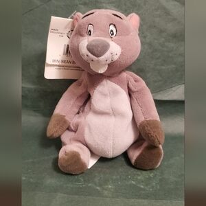 Vintage 90s Disney Store Winne The Pooh Gopher Bean Bag Plush Toy RARE